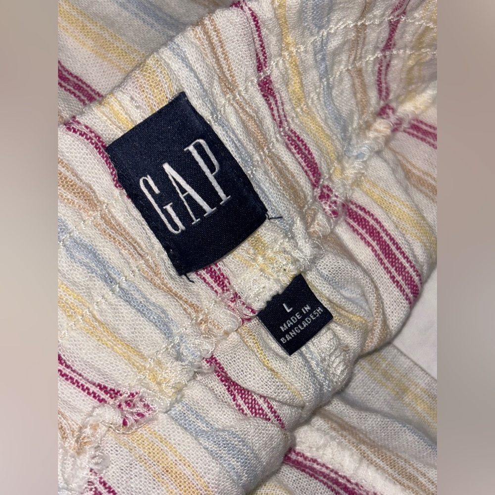 NWT GAP- Women's Striped Pull-on Linen Short - Picture 7 of 9